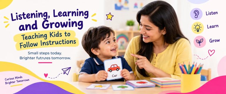A parent and child making eye contact to communicate effectively in a bright home.