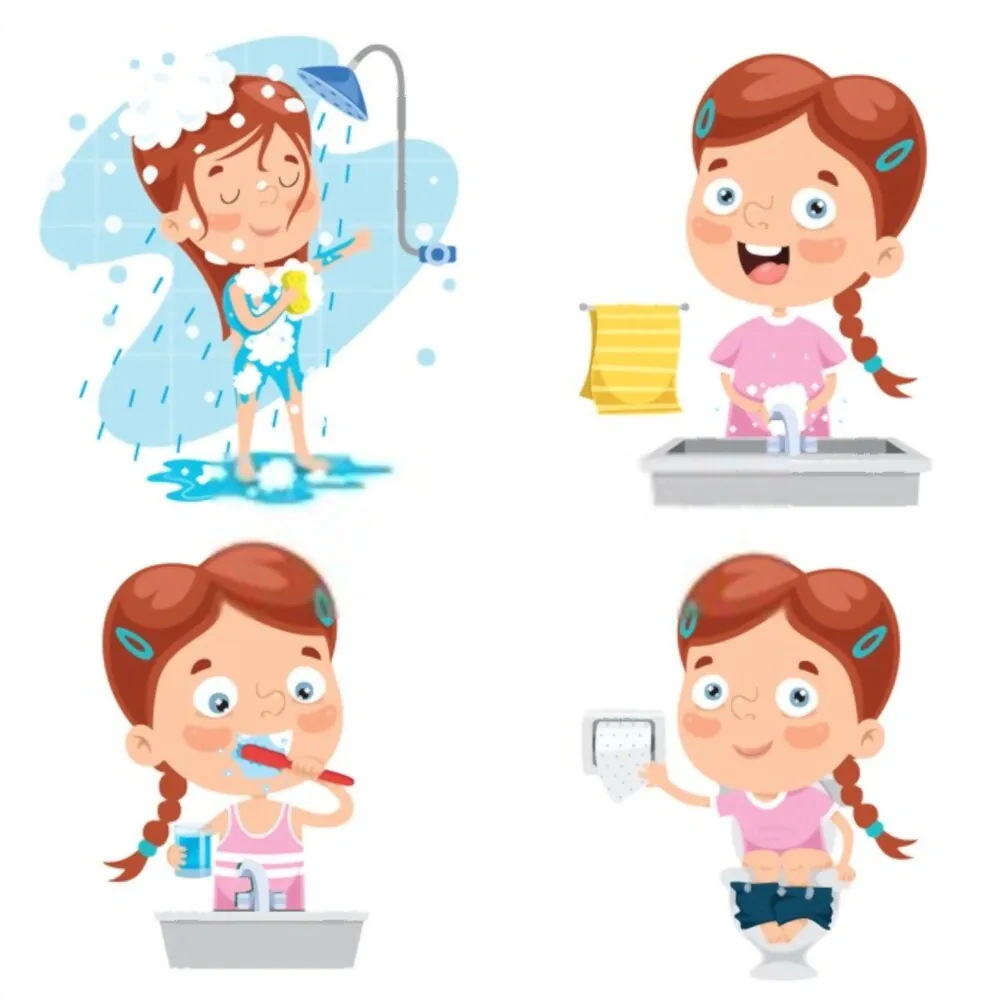 A parent supervises a young child learning how to wash their hands properly.